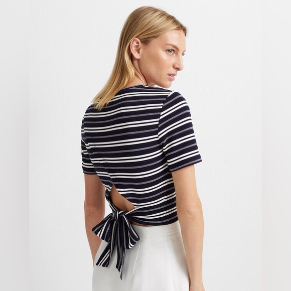 👉NWT Club Monaco Tie Back Tee Size Large - Picture 2 of 6